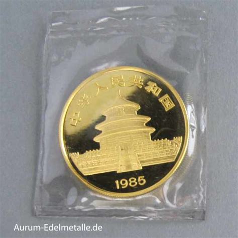 China Panda 100 Yuan Goldmünze 1 Unze Feingold 1985 Aurum Goldshop