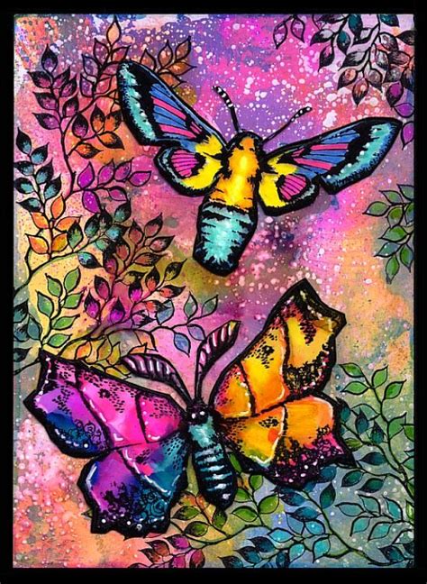 Some Colorful Butterflies And Flowers On A Purple Background