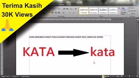 Cara Mengganti Huruf Besar Menjadi Huruf Kecil Di Word Youtube