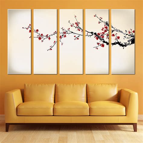 Japanese Sakura Cherry Blossom Wall Decor Canvas Cherry Blossom Tree