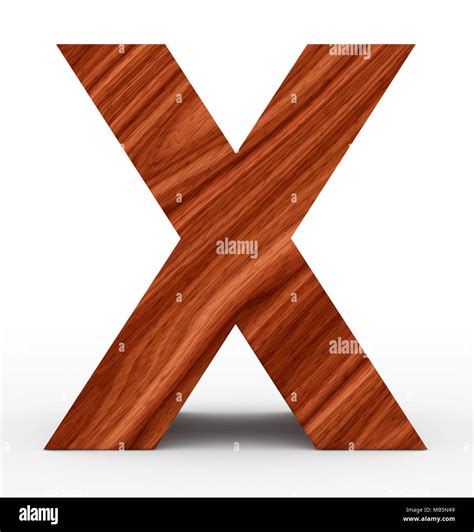 Letter X 3d Wooden Isolated On White 3d Rendering Stock Photo Alamy