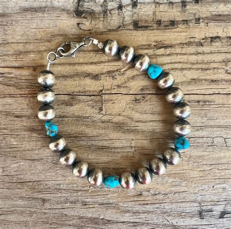 8mm Navajo Pearl Turquoise Bracelet