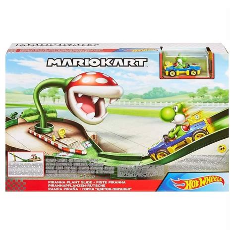Hot Wheels Mario Kart Piranha Plant Slide Trackset With Yoshi Big W