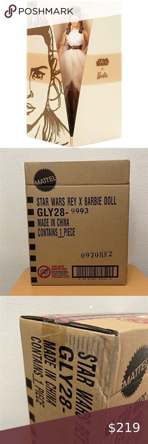 Mattel Gly28 Star Wars Rey X Barbie Doll New In Shipper Nrfb Gold Label