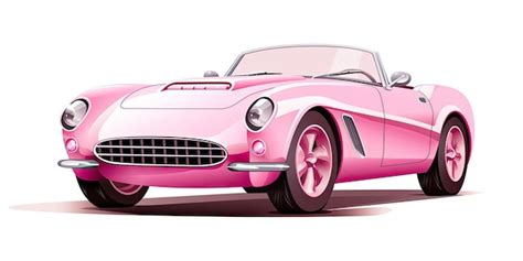 Premium AI Image | Barbie pink vintage sport car isolated on white ...