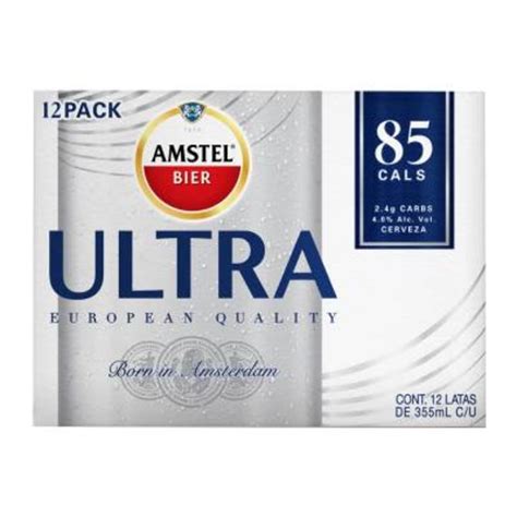 Cerveza Amstel Bier Ultra Lager Light 12 Latas 355 Ml Cu Walmart