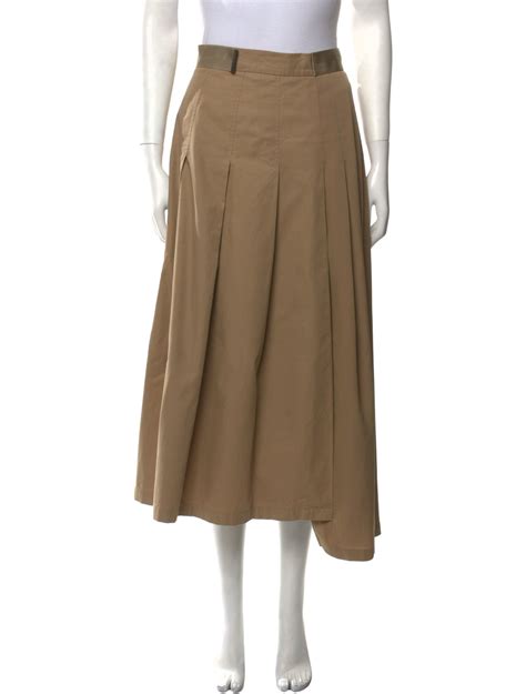 Weekend Max Mara Pleated Accents Midi Length Skirt Neutrals Skirts