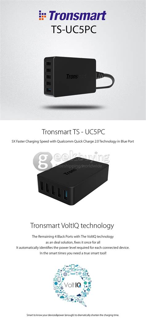 Qualcomm Certified Tronsmart Quick Charge W Ports