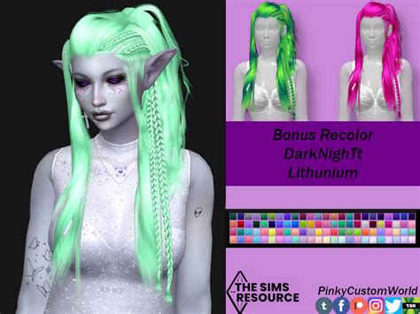 The Sims Resource Bonus Recolor Of Darknightts Lithunium Hair