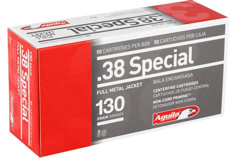 1E382521 Aguila Ammunition Pistol 38 Special 130 Grain Full Metal