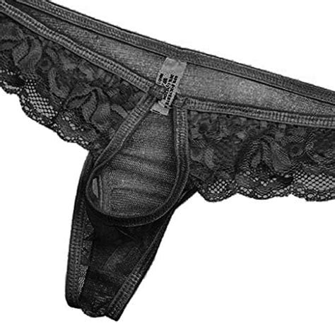 Holycowchic Semi Lace Men See Through Bikini Briefs Underwear Mesh Lingerie Floral Lingerie Set