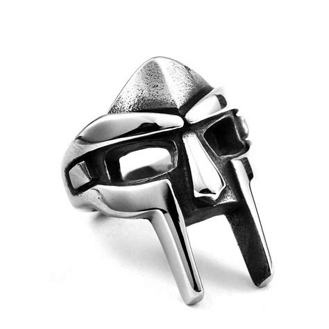 Mf Doom Mask Ring Mf Doom Ring Silver Hip Hop Statement Band Etsy