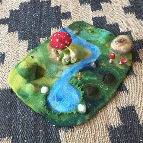 Waldorf Felt Play Mat Playmat Wet Felted Playscape Landscape Montessori