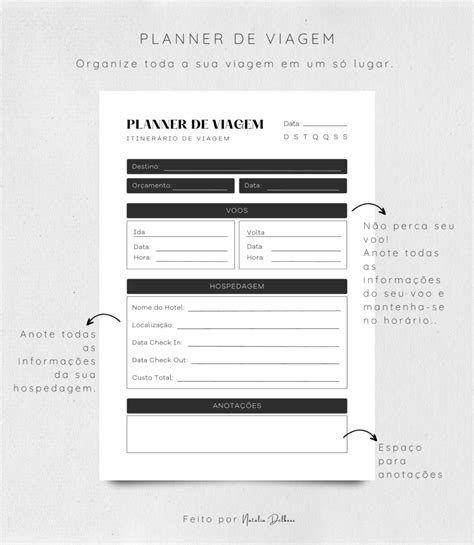 Planner De Viagem Para Imprimir A A Natalia Delboux