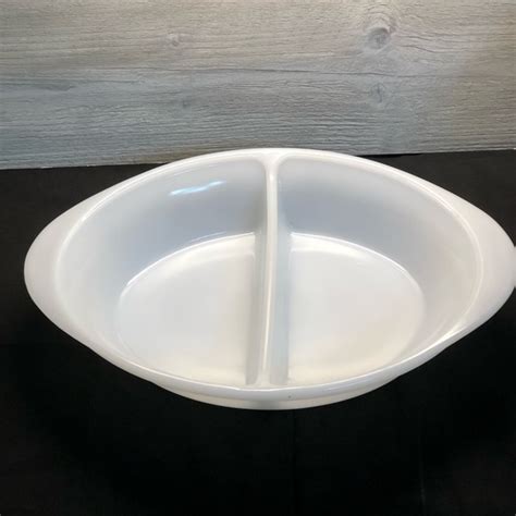 Glass Bake Dining Vintage Oval Glasbake Divided Serving Dish Poshmark