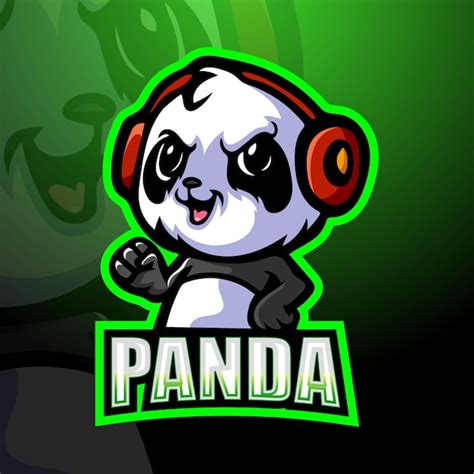 Premium Vector Gamer Panda Mascot Illustration