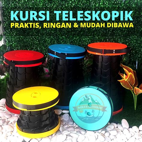 Jual Kursi Lipat Portable Bulat Telescopic Kursi Lipat Teleskopik