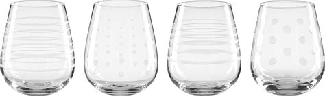 Oneida Mingle Stemless Wine Glasses Set Of 4 4 Count Clear Martini Glasses