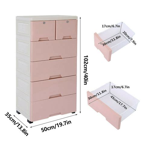 Wuzstar 6 Drawer Plastic Storage Tower Closet Organizer With 4 Rollers