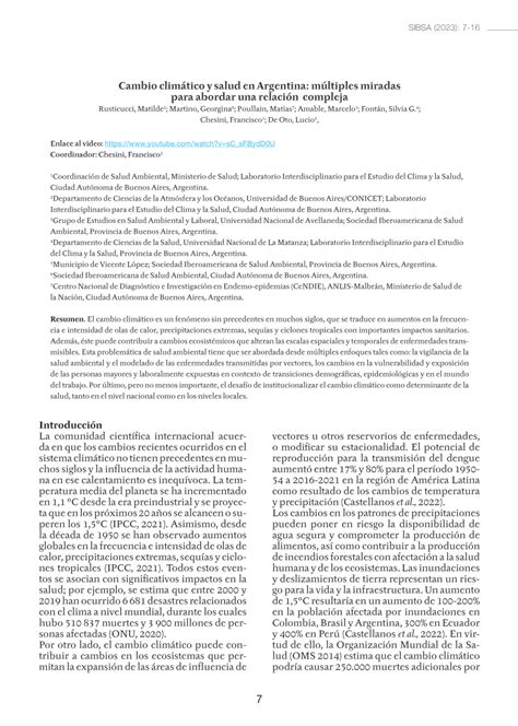 PDF Cambio climático y salud en Argentina múltiples miradas para