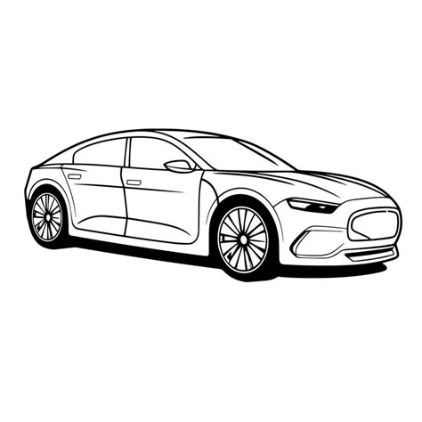 Sleek Electric Car Outline Icon In Vector Format For Eco Friendly