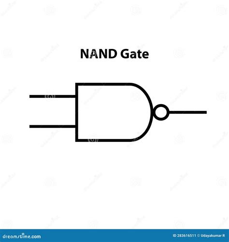 Nand Gate Elektronisch Symbool Afbeelding Van Basisschakelsymbolen