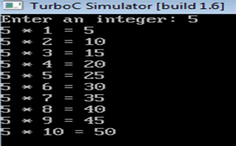 C Program To Print Multiplication Table