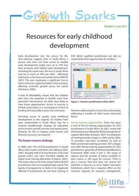 Resources For Early Childhood Development The Dg Murray Trust