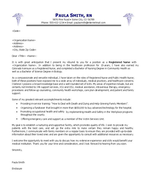 Sample Nursing Cover Letter Examples