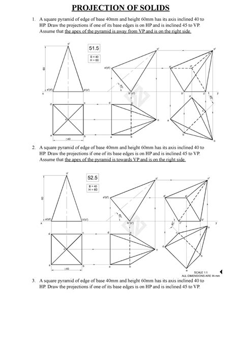 Projection Of Solids Ktu Engineering Graphics Previous Year Questions