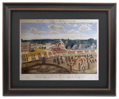 Framed Battle of Concord, View of the Town of Concord 1775 by Amos ...