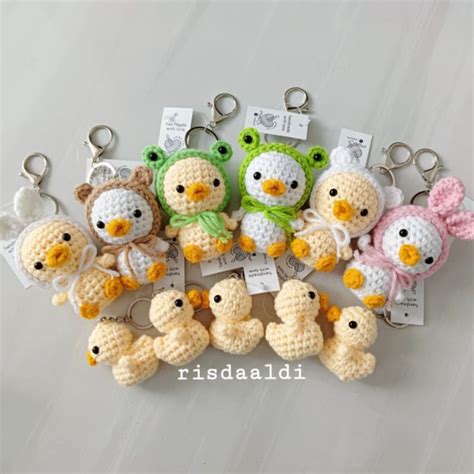 Jual Ready Stock Gantungan Kunci Amigurumi Keychain Bebek Duck Milk Cotton Shopee Indonesia