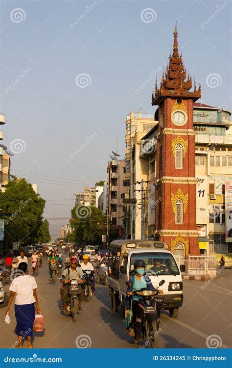 Clock Tower In Mandalay Myanmar Editorial Image Image Of Cars