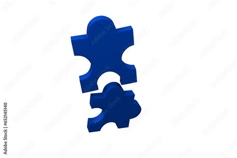 Digital Png Illustration Of Two Blue Puzzle Pieces With Copy Space On