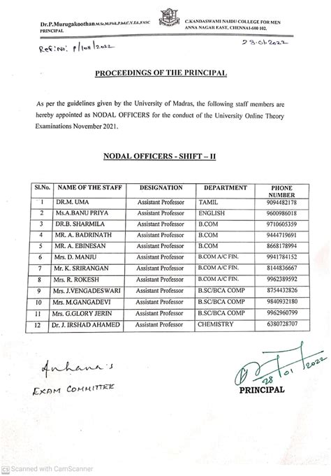 Nodal Officers For The Conduct Of University Online Exams November