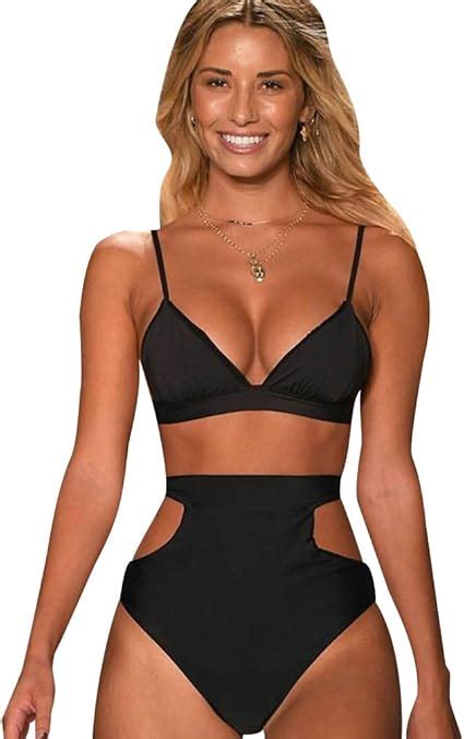 Bikini Damen Set High Waist Bademode Highwaist Bikini Push Up Triangle