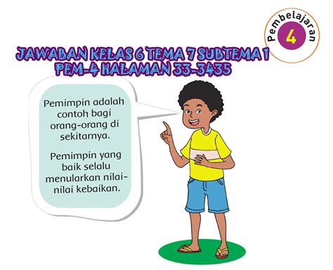 Kunci Jawaban Buku Paket Kelas 6 Tema 7 Subtema 1 Halaman 33 34 35