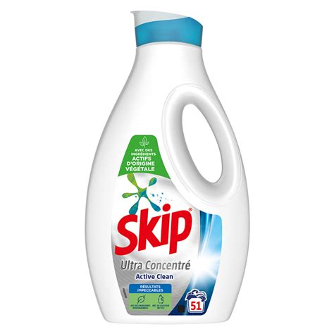 Skip Active Clean Lessive Liquide Ultra Concentr Lavages L Pas