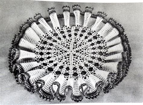 ruffle starched doily vintage crochet pattern etsy doily