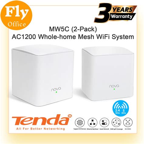 Tenda MW5C 2 Pack Whole Home Mesh WiFi System Dual Band Gigabit