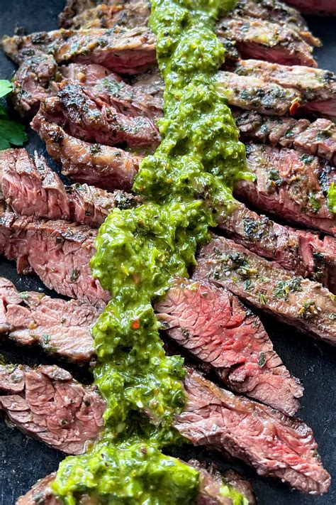 Grilled Skirt Steak With Chimichurri Sauce L Panning The Globe