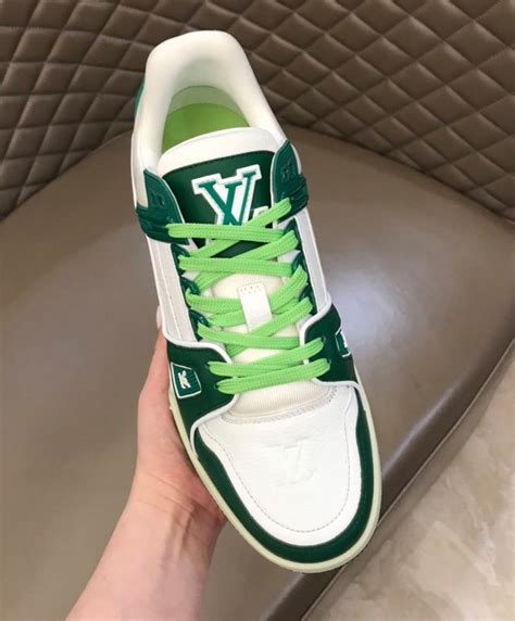 Louis Vuitton Men S Lv Trainer Sneaker Green Alimorluxury