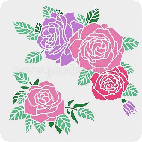 Wholesale FINGERINSPIRE Roses Drawing Painting Stencils Templates 11