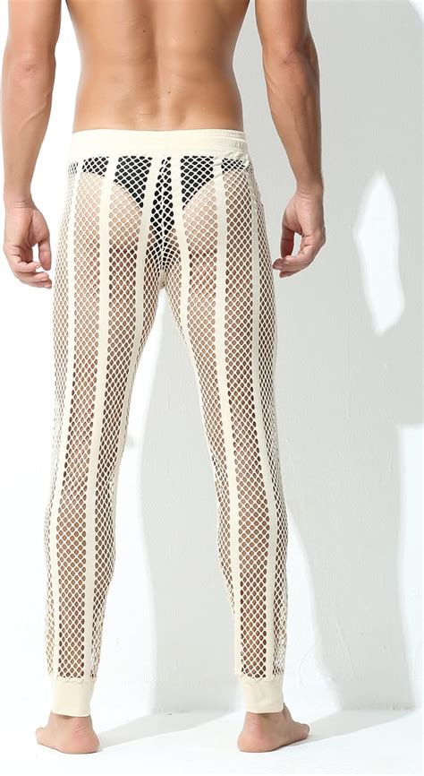 FEOYA Herren Netz Hose Netz Leggings Sexy Netzhose Lang Hose Unterhose