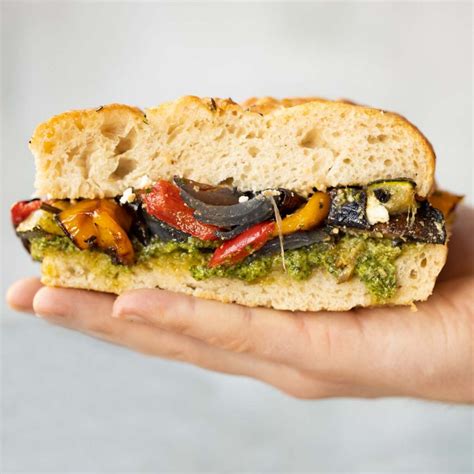 Roasted Vegetable Focaccia Sandwich Something About Sandwiches