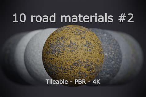 10 Road Materials 2 2d Roads Unity Asset Store