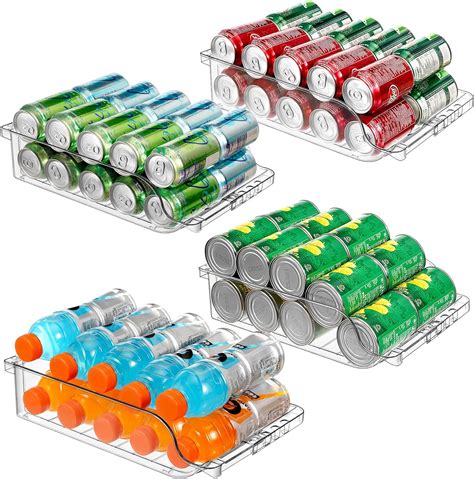 Bingohive 4 Packs Clear Width Adjustable Soda Can Organizer