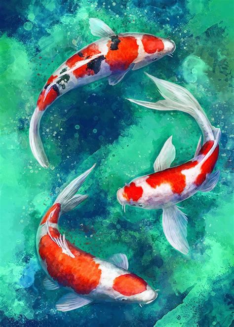 Koi Painting Wall Art Canvas Painting Painting Art Projects Fish