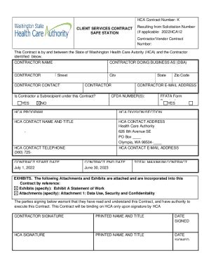 Fillable Online Lawinsider Comclausehca Contract Number K4396HCA