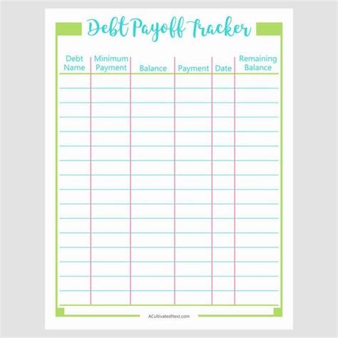 Printable Debt Payoff Planner